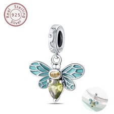 Honey Bumble Bee Charm Insect Sterling Silver 925 For Bracelets Family Friend