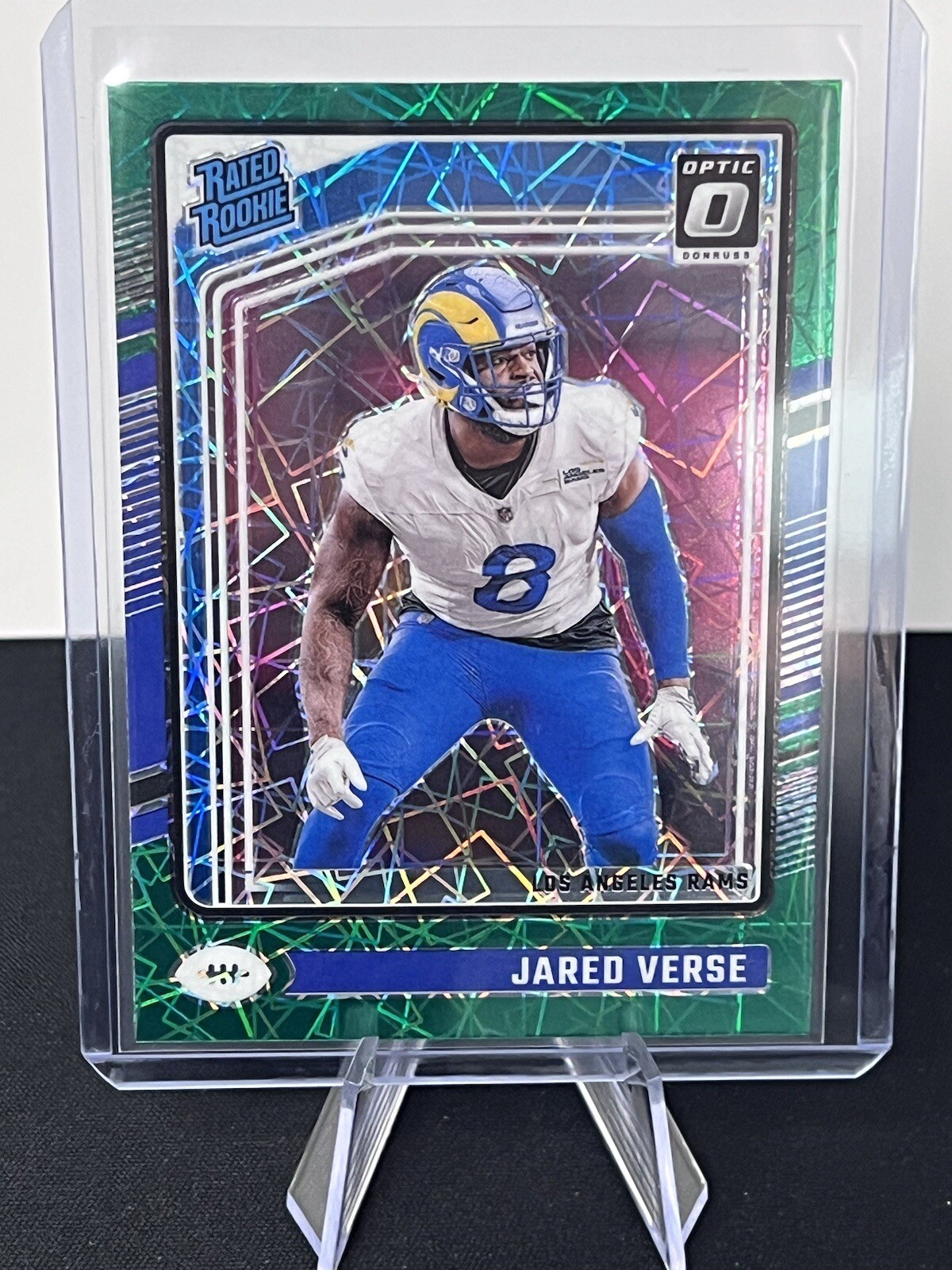 2024 Panini Donruss - Rated Rookie Jared Verse #341 Optic Preview Green Velocity
