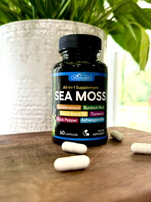 #ad Sea Moss Bladderwrack Black Seed Oil Turmeric Ashwagandha Burdock Root $7.99