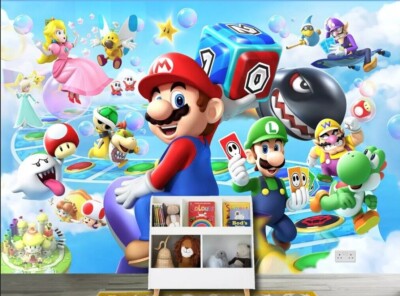 Neu 3D Super Mario Tapete Schlafzimmer Tapeten Kindertapete Wandtapete Geschenk