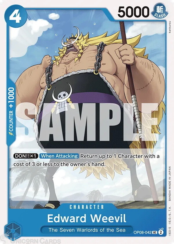 OP08-042 Edward Weevil : Uncommon English One Piece TCG Card : OP08: Two Legends