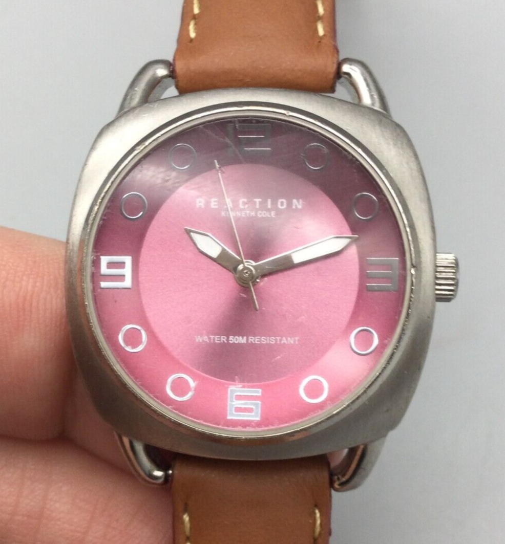 Reaction Kenneth Cole Watch Women 30mm Pink Dial Brown  display picture 3