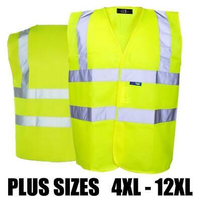 Hi Vis Safety Vest Hi Viz 4XL to 12XL Very Big Extra Large EN471 Reflective  