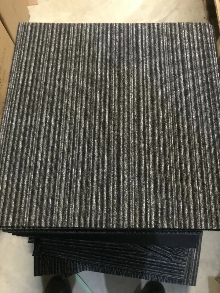 LEADING BRAND Quality Carpet Tiles 5m2 Box Heavy Duty Hard Wearing Retail Flooring GREY STRIPE