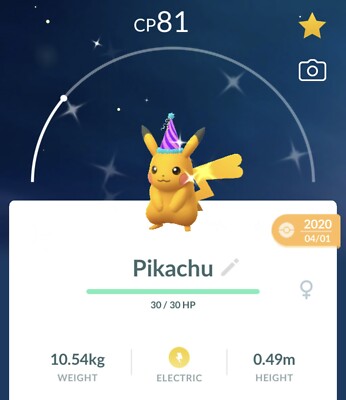 Glänzend lila Partymütze Pikachu Pokémon Go
