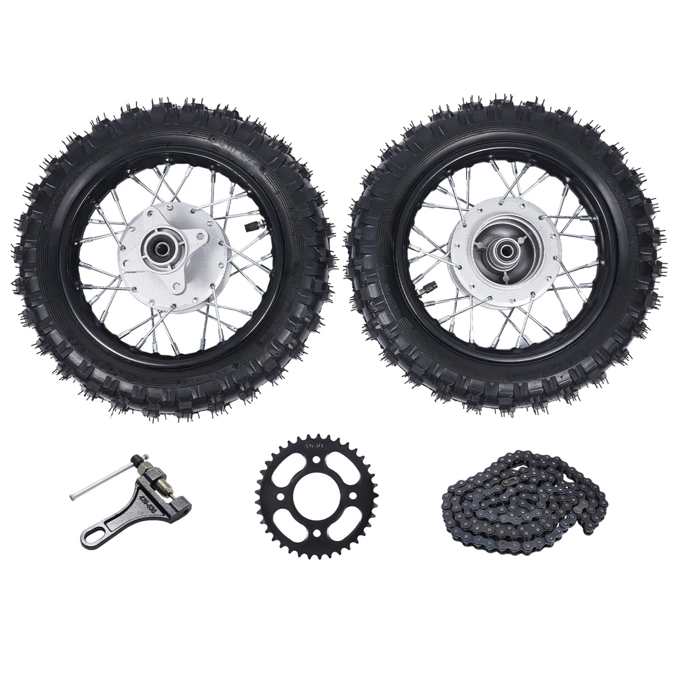 2.50-10 Front Rear Tire Rim Wheel Drum Brake Pit Bike For Honda CRF50 XR50 Foto 3 de 4