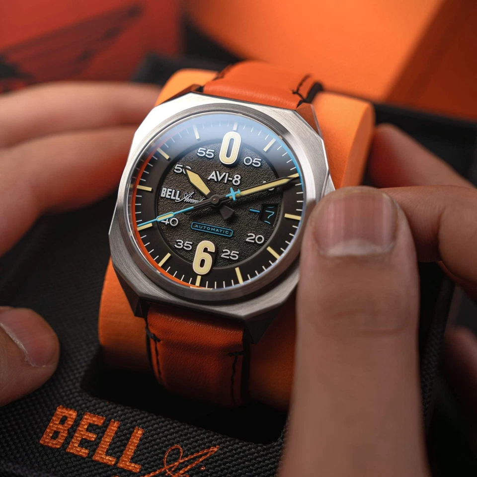 Bell X-1 Machbuster automático preto/laranja híbrido pulseira de couro e borracha | B - Imagem 3 de 4