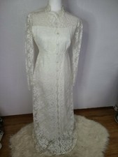 Vintage 1960s Deadstock Wedding Gown, lace wedding dress, Boho mid mod