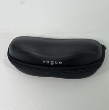 NEW Unused Vogue Black Clamshell Semi Hard Eyewear Glasses Case w Zipper
