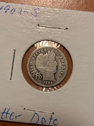 1902 S - Barber Dime - Original - $1.99 Shipping