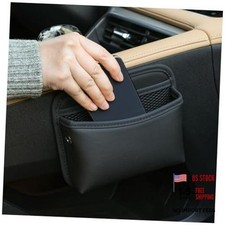 Car Seat Side Storage Pocket, Small Organizer,PU Leather Multifunctional Black