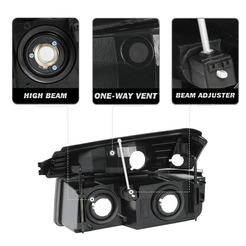 Headlight Bumper Lights Set for 2002-2006 Avalanche Black Amber - Picture 3 of 7