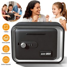 Mini Spardose Tresor für Kinder Geldbox ATM Sparschwein mit Passwort & Schlüssel
