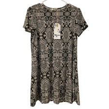 NWT Show Me Your Mumu Size S Mini Dress Olive Green Cream Batik Print Jersey