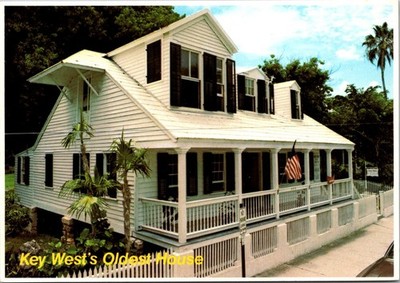 Key West Florida Oldest House White Building Continental Postcard A978