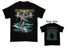 1986 Iron Maiden Somewhere on Tour T-Shirt New Black Tee