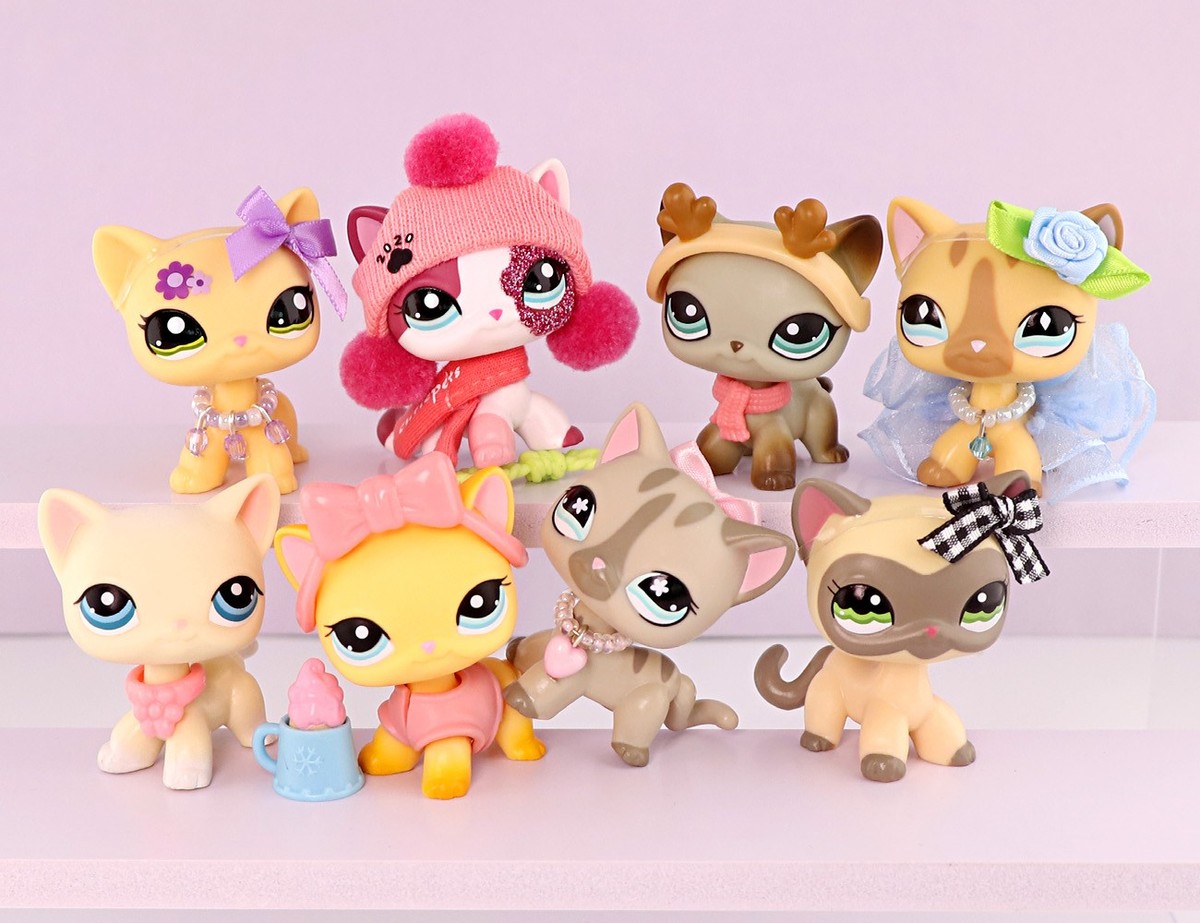 Littlest pet shop リトルペットショップのフィギュア8体 8Lot Little Pet Shop Cat Toy with lps Accessories Clothes Skirt