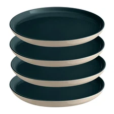 Emile Henry Everyday Dinnerware 11 Inch Dinner Plate, Ocean, Set of 4