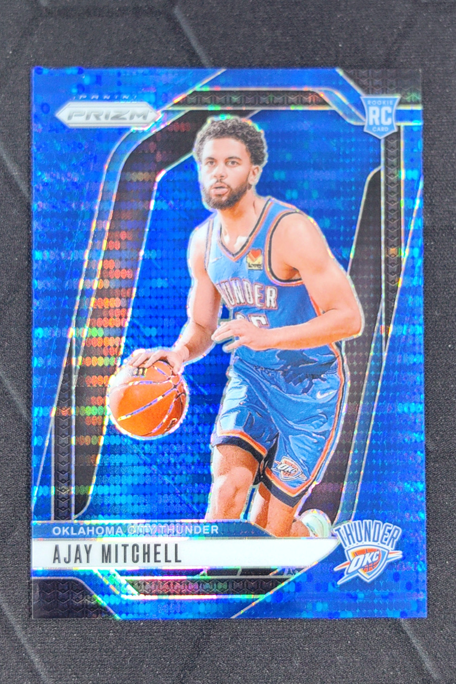 2024-25 Panini Prizm Ajay Mitchell Blue Pulsar Rookie RC /99 #226 Thunder