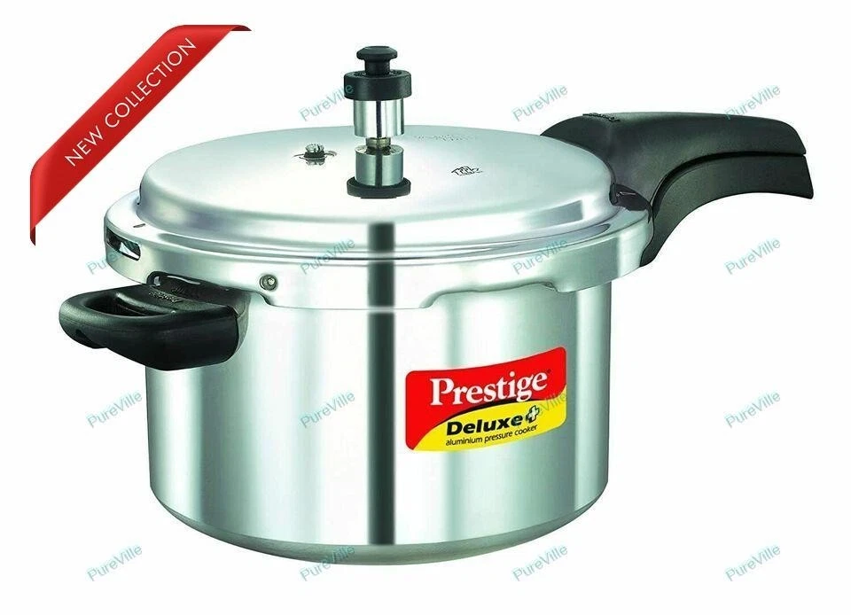 Prestige Deluxe Plus Induction Base Aluminium Pressure Cooker, 169.1oz, Silver