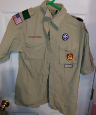 Boy Scouts of America youth large down button shirt short sleeve