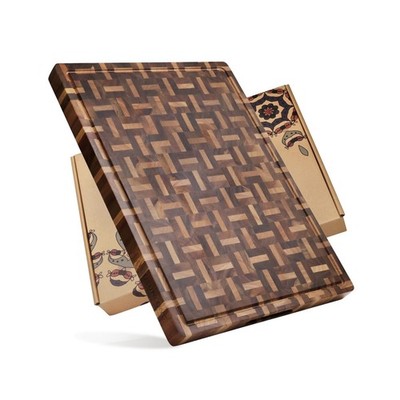 YOUSUNLONG Cutting Board XXL Large End Grain Acacia Wood Mixed With Oak - 24x...