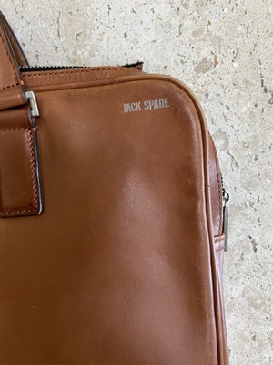 JACK SPADE Tan Solid Leather Briefcase Bag | eBay