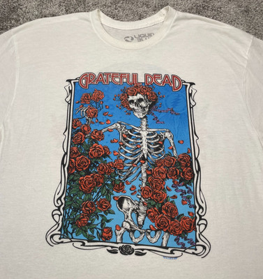 Grateful Dead Liquid Blue Bertha Wheel & Roses 2XL Shirt 2 Sided Design 2018 TM