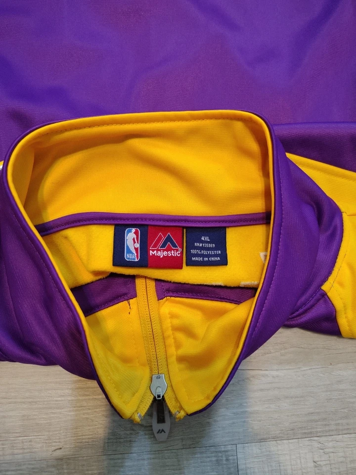 Los Angeles Lakers Full Zip Jacket Polyester 4XL Warmup Majestic Basketball Kobe - Image 4 of 4