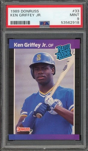 1989 Ken Griffey Jr Donruss #33 *Denotes* RC Rookie PSA 9