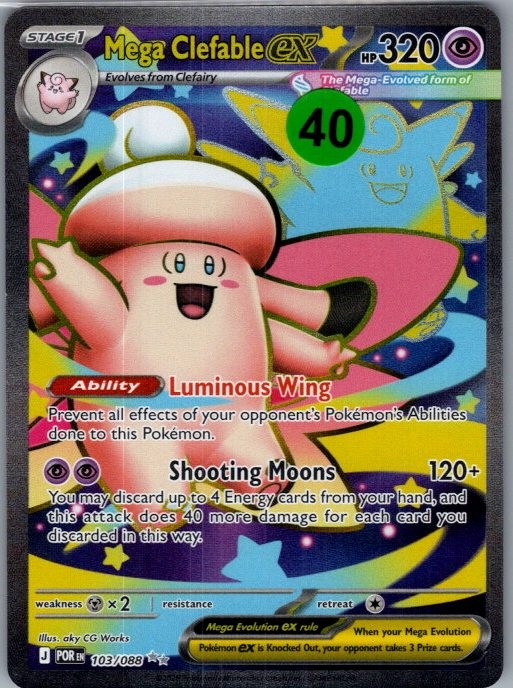 Mega Clefable ex 103/088 Ultra Rare Perfect Order Pokemon Holo Near Mint