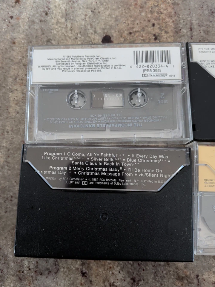 Lot 4 Christmas Holiday Cassettes Beach Boys, Elvis Presley, Mathis, A Williams+ Foto 2 de 4