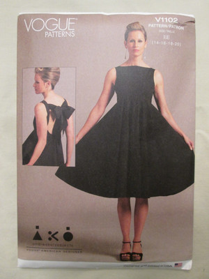 Vogue 1102 Andrea Katz Designer Dress Pattern Sz 14-20 Easy Sleeveless Uncut FF