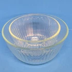 Set Of Pyrex Clear Ribbed Mixing Bowls, 3 & 6 Cup. 7401-S & 7402-S.