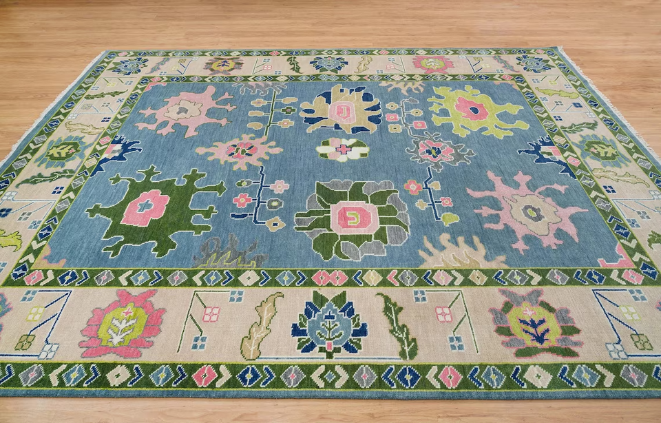 Oushak Rug Hand Knotted Rug Wool 8x10 Area rugs for living room Rug