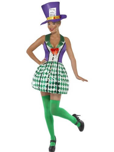 Costume Carnevale Donna Da Cappellaio Matto Vestito Abito Di Halloween  Adulto | eBay
