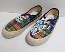 Vans Authentic Anaheim Factory 44 DX OG Black/Blue Plaid M-3.5 W-5.0 NWOB