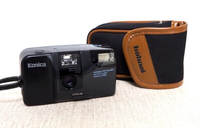 Vintage KONICA POP SUPER 35mm Film Point and Shoot Kamera mit Tasche Lomo Retro
