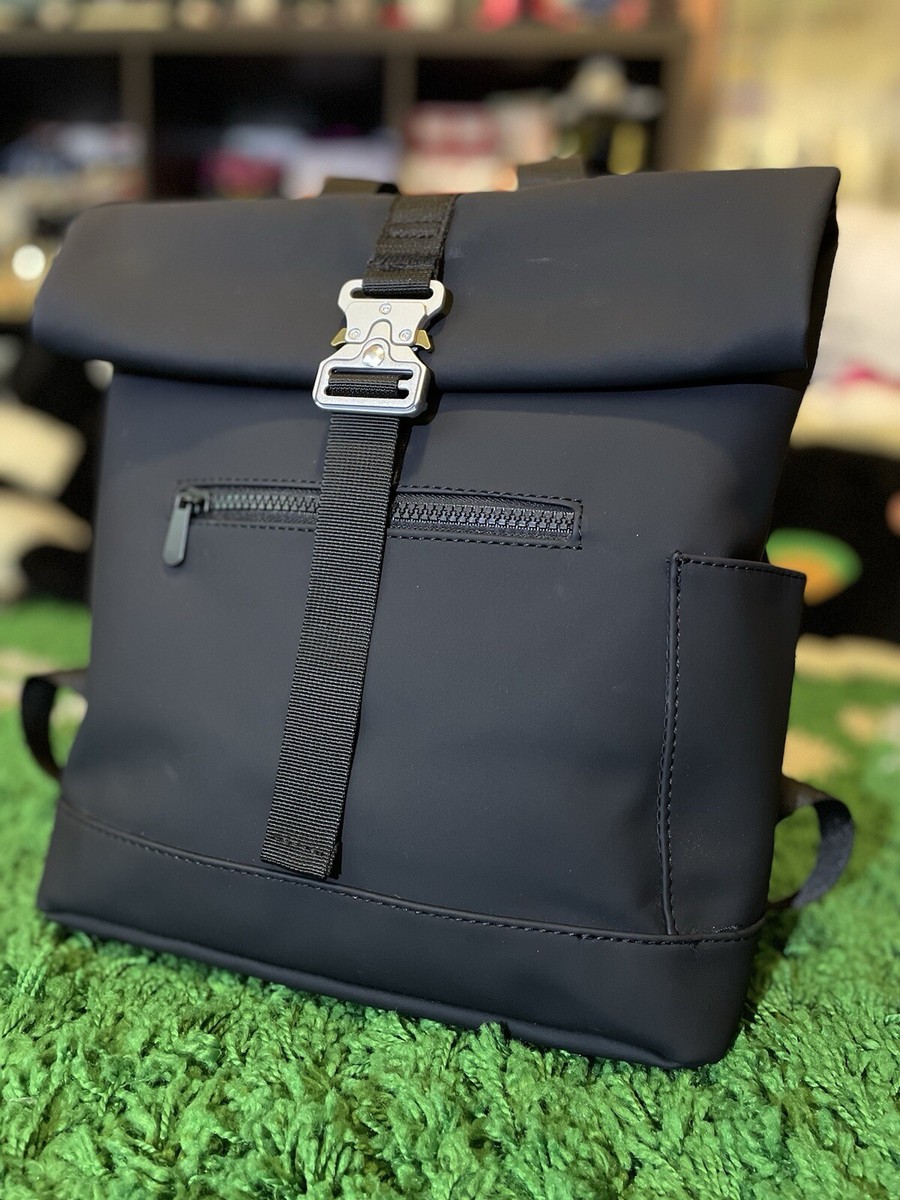 Metal buckle roll top backpack bag book duffle rollercoaster Metal buckle roll top backpack bag book duffle rollercoaster