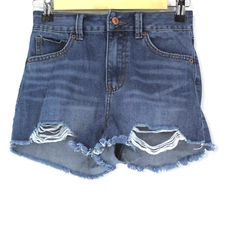 Rewash Super High Rise Wedge Denim Shorts Size 0/24 Vintage reunion Normcore