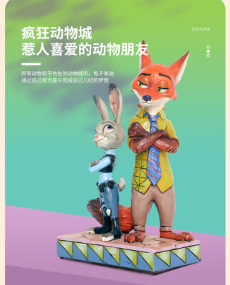 Zootopia Movie Revo Series Fox Nick & Judy Hopps Resin Model 2.0