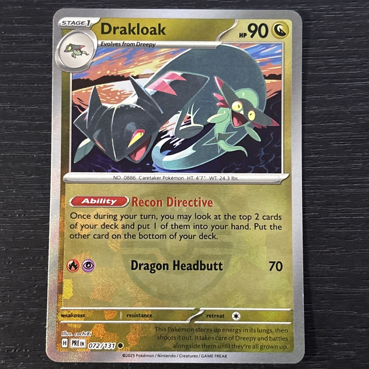 Pokemon Prismatic Evolutions - MASTER BALL - Textured - Drakloak