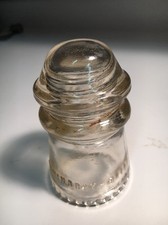 Hemingray-9 Vintage Clear Glass Pole Insulator 45 - 42 Made in USA