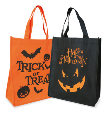 Halloween Carrier Bag Pouch With Handles 3 Models Trick Or Treat Kids