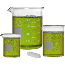 PYREX 1000-PACK, Griffin Low Form Beaker Set & Magnetic Stir Bar (Pack 3)