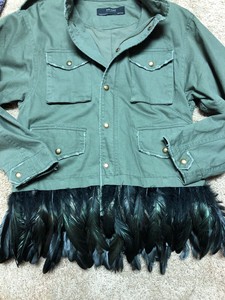 zara feather jacket