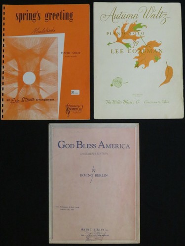 Vintage Sheet Music Easy Kids Learn Beginner Lot of 3 