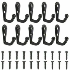 Hanging Metal Single Hook Coat Screw Wall Door Clothes Hat Towel Holder key 