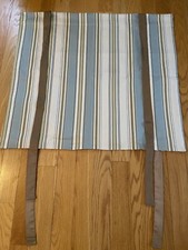 Tie Up Curtain Window Valance Lined w/ Soft Colors Vertical Stripes Made in USA