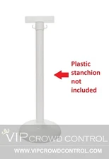 PLASTIC STANCHION SIGN HOLDER BRACKET (PACKAGE OF 4 IN WHITE), VIP CROWD CONTROL